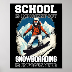 Snowboarding Mountains Snow Vacation Snowboard Ski Poster