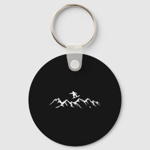Snowboarding Mountains Snowboarder  Key Ring