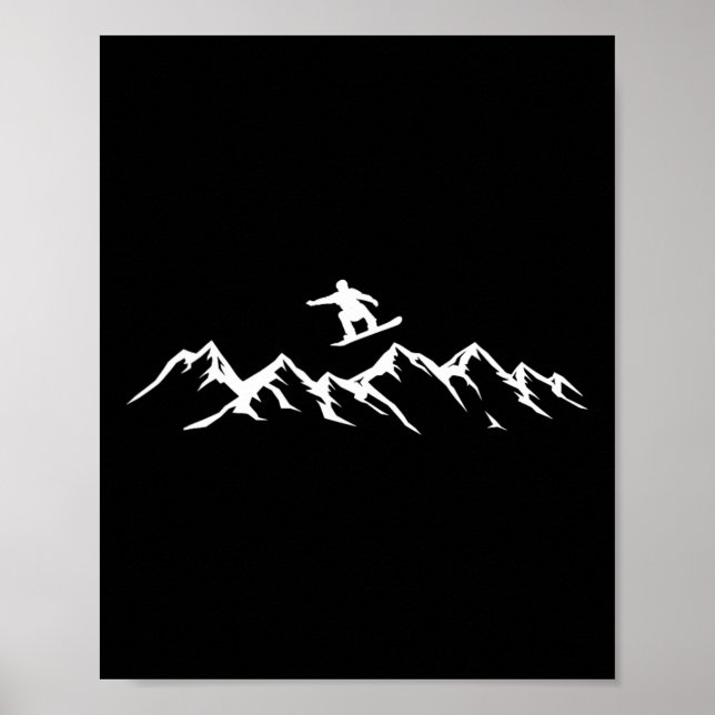 Snowboarding Mountains Snowboarder  Poster (Front)
