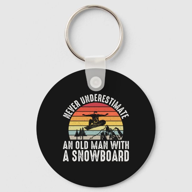 Snowboarding Never Underestimate An Old Man With A Key Ring (Front)