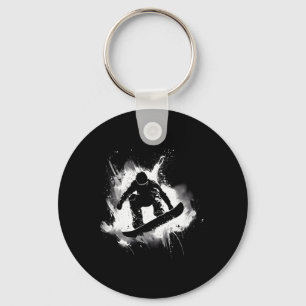 Snowboarding Nose Grab Trick Key Ring