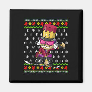 Snowboarding Nutcracker Snowboard Ugly Christmas S Magnet