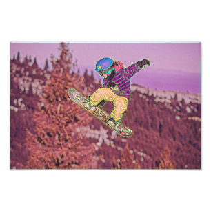 Snowboarding painting photo print