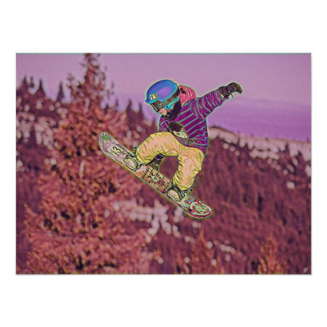 Snowboarding painting poster (Front)