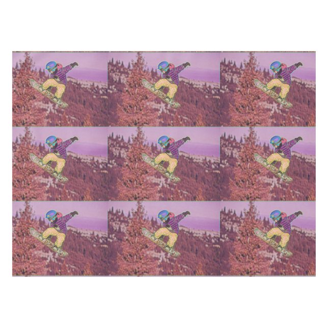 Snowboarding painting tablecloth (Front (Horizontal))