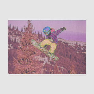 Snowboarding painting tissue paper