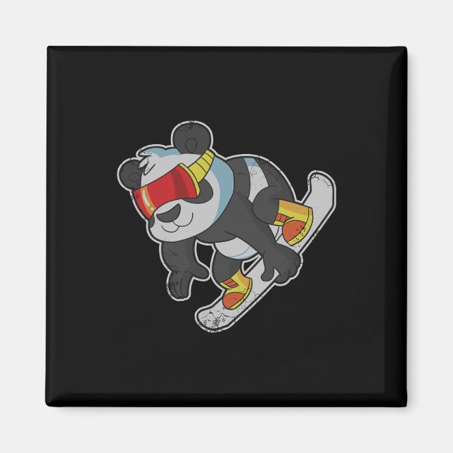 Snowboarding Panda Bear  Magnet (Front)