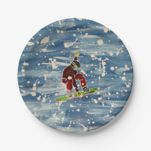Snowboarding paper plate