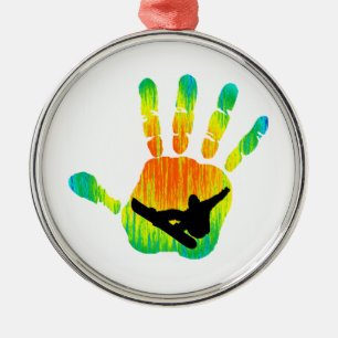 SNOWBOARDING PEAK 7 METAL TREE DECORATION