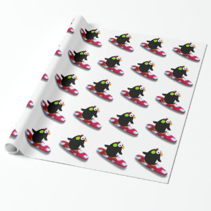 Snowboarding Penguin  Gift Wrap