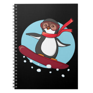 Snowboarding Penguin Notebook