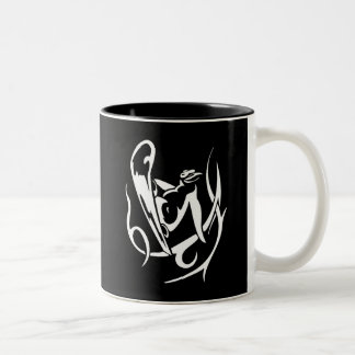 Snowboarding Penguin Two-Tone Coffee Mug