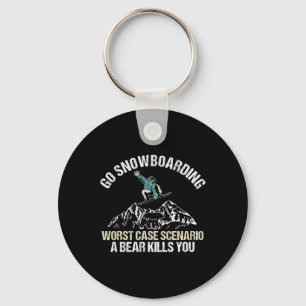 Snowboarding Player Snowboard Bear Winter Sport Sn Key Ring