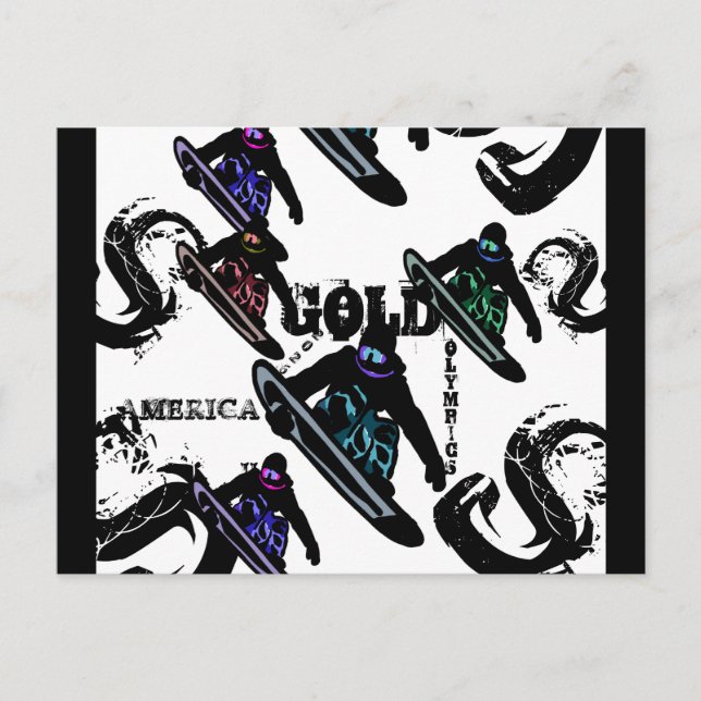 SNOWBOARDING  POSTCARD (Front)