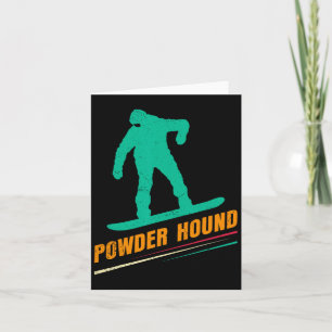 Snowboarding Powder Hound Funny Snowboard Children Card