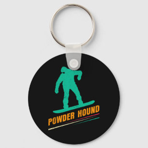 Snowboarding Powder Hound Funny Snowboard Children Key Ring