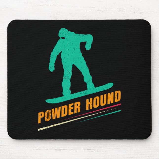 Snowboarding Powder Hound Funny Snowboard Children Mouse Pad (Front)
