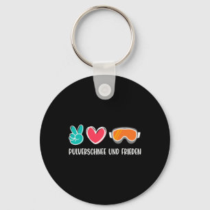 Snowboarding Powder Snow And Peace Funny Snowboard Key Ring