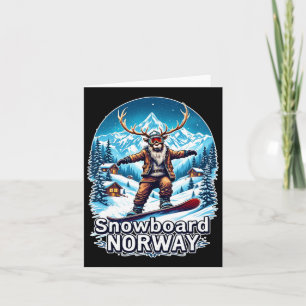 Snowboarding Reindeer Adventure In Norway  Card