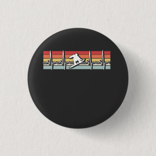 Snowboarding Retro Heartbeat 3 Cm Round Badge