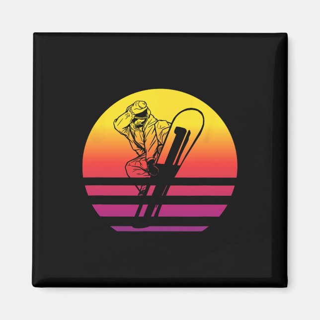 Snowboarding Retro Style Vintage 1  Magnet (Front)