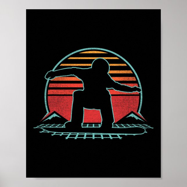 Snowboarding Retro Vintage 80s Style Snowboarder G Poster (Front)