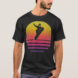 Snowboarding Retro Vintage Sunset Old School Funny T-Shirt