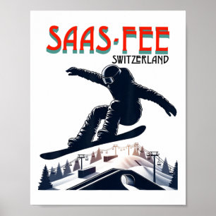 Snowboarding Saas-fee Switzerland Poster