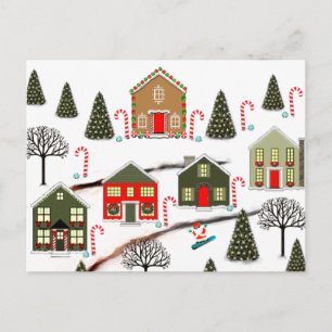 Snowboarding Santa Christmas Holiday Postcard