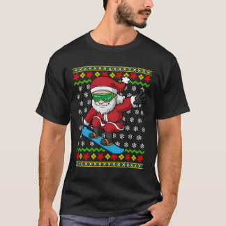 Snowboarding Santa Snowboarder Ugly Christmas Snow T-Shirt