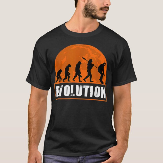 SnowBoarding Shirt Funny Human Evolution Gift  (Front)