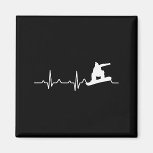 Snowboarding Shirt Heartbeat Snowboarder Gift Magnet