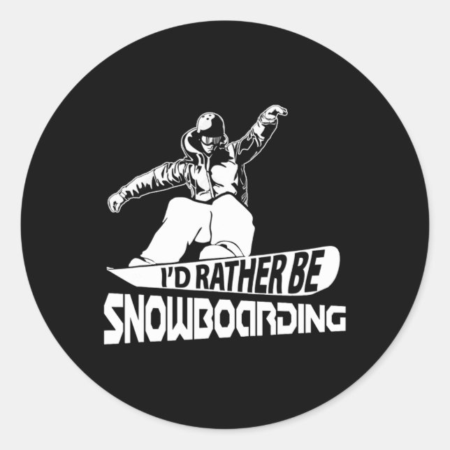Snowboarding Shirt Snow Boarding Snow Board  Classic Round Sticker (Front)