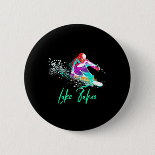 Snowboarding Shirt Vintage Lake Tahoe California T 6 Cm Round Badge