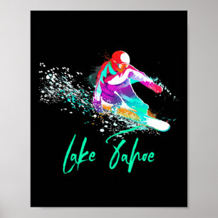 Snowboarding Shirt Vintage Lake Tahoe California T Poster