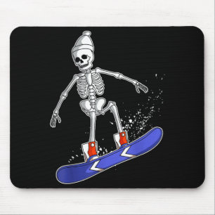 Snowboarding skeleton skiing snowboarder mouse pad