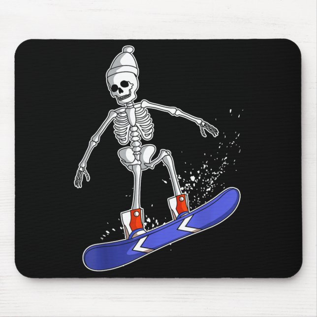 Snowboarding skeleton skiing snowboarder  mouse pad (Front)