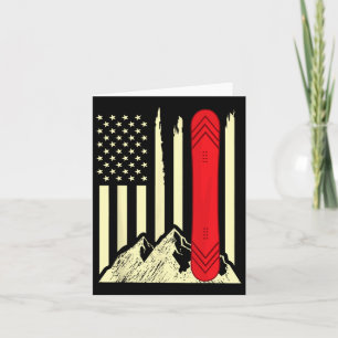 Snowboarding Skiing Snowboard American Flag Snowbo Card