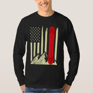 Snowboarding Skiing Snowboard American Flag Snowbo T-Shirt