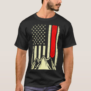 Snowboarding skiing snowboard american flag T-Shirt