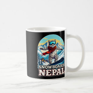 Snowboarding Snow Leopard Adventure In Nepal  Coffee Mug