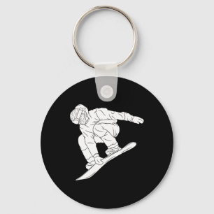 Snowboarding Snow Mountain Winter Sport Funny Snow Key Ring