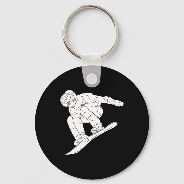 Snowboarding Snow Mountain Winter Sport Funny Snow Key Ring (Front)