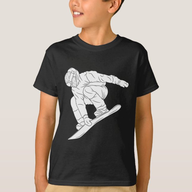 Snowboarding Snow Mountain Winter Sport Funny Snow T-Shirt (Front)