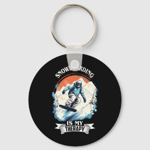 Snowboarding Snow Therapy Snowboard Retro Snow Vac Key Ring