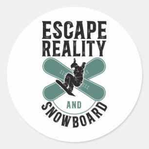 Snowboarding Snowboard 3 Classic Round Sticker