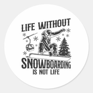 Snowboarding Snowboard 5 Classic Round Sticker