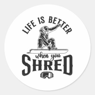 Snowboarding Snowboard 9 Classic Round Sticker