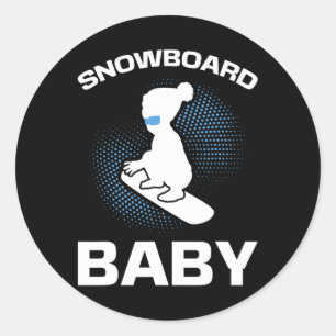 Snowboarding Snowboard Ba  Classic Round Sticker