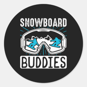 Snowboarding Snowboard Buddies Classic Round Sticker